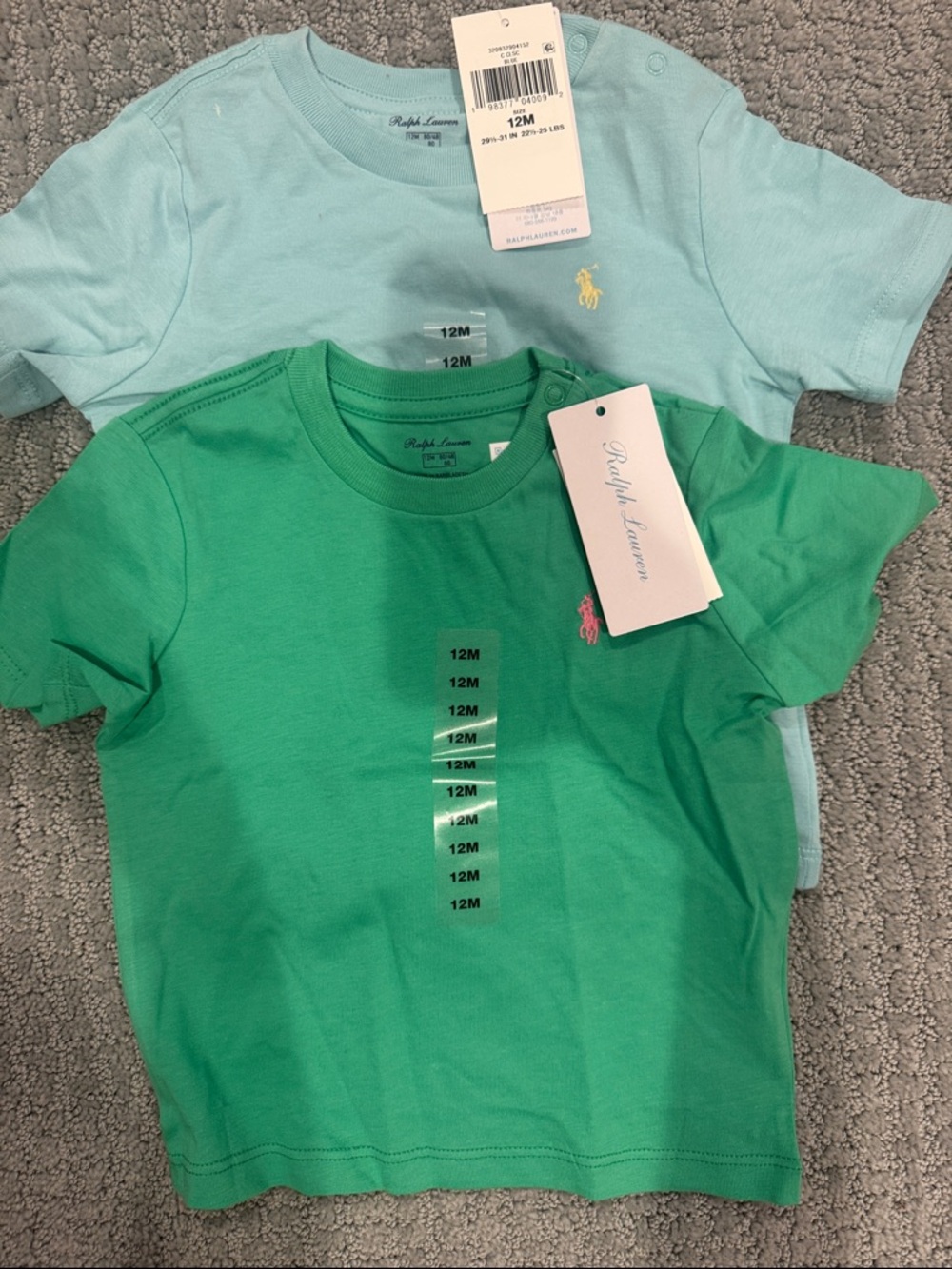 Ralph Lauren Green & Light Blue Short Sleeve Tee Set